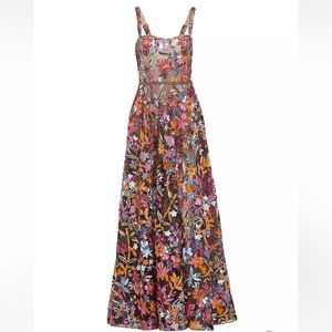 Bronx and Banco Midnight Floral-Embellished Tulle Gown New with Tags